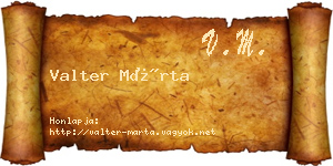 Valter Márta névjegykártya