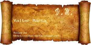 Valter Márta névjegykártya