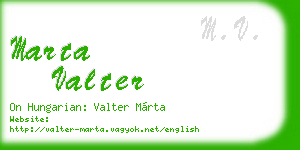 marta valter business card